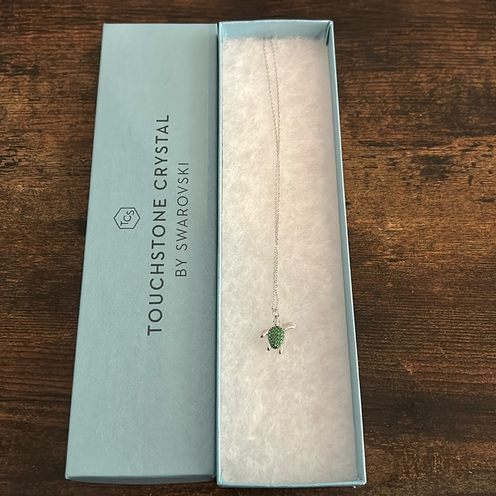 Touchstone Crystal by Swarovski turtle pendant